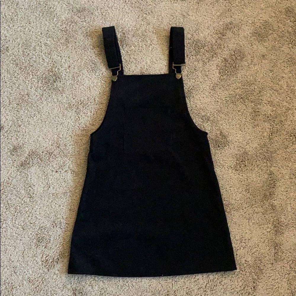 EUC Black Corduroy Overall Dress - SHEIN
